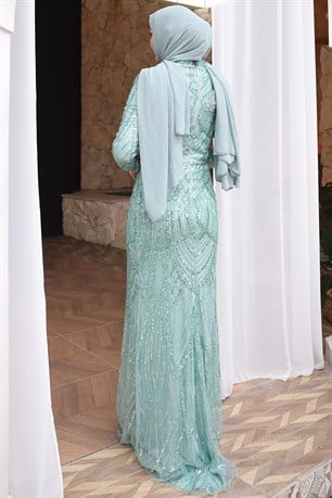Ceylan Tesettür Abiye Mint