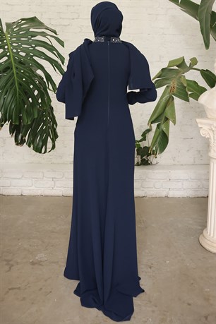 Cleopatra Tesettür Abiye Lacivert