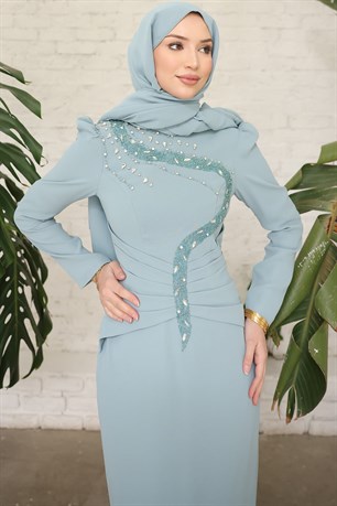 Cleopatra Tesettür Abiye Mint