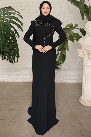 Cleopatra Tesettür Abiye Siyah