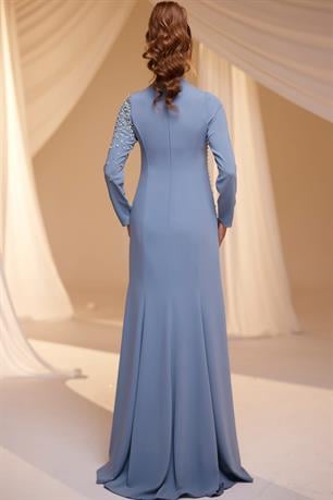 Defne Tesettür Abiye İndigo