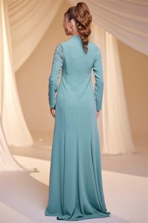 Defne Tesettür Abiye Mint