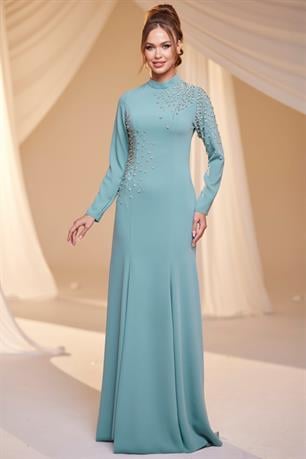 Defne Tesettür Abiye Mint