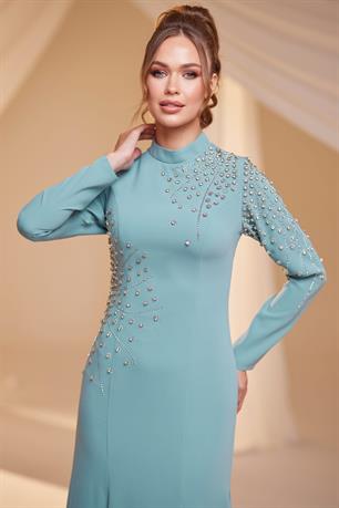 Defne Tesettür Abiye Mint