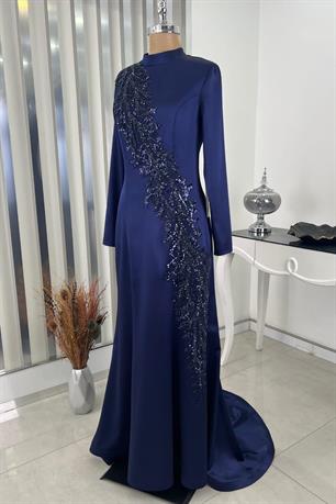 Deniz Tesettür Abiye Lacivert