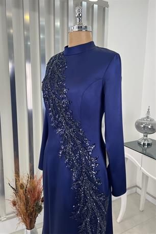 Deniz Tesettür Abiye Lacivert