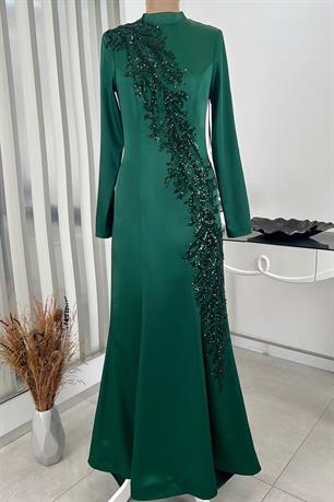 Deniz Tesettür Abiye Zümrüt