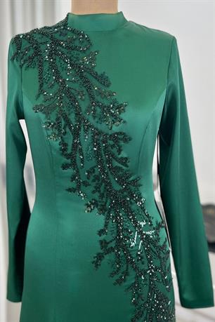 Deniz Tesettür Abiye Zümrüt