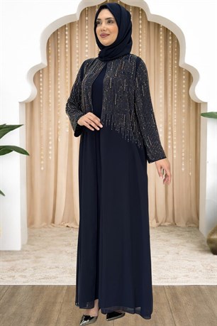 Deren Tesettür Abiye Lacivert