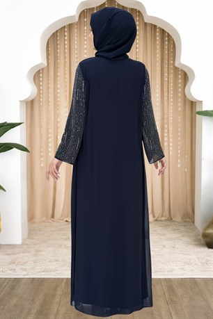 Deren Tesettür Abiye Lacivert
