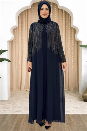 Deren Tesettür Abiye Lacivert