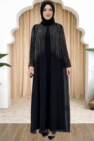 Deren Tesettür Abiye Siyah