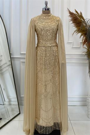 Devin Tesettür Abiye Gold