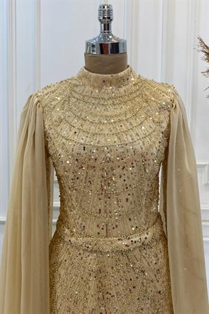 Devin Tesettür Abiye Gold