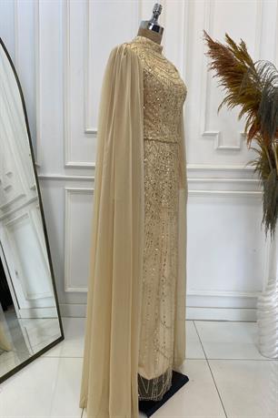 Devin Tesettür Abiye Gold