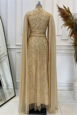 Devin Tesettür Abiye Gold