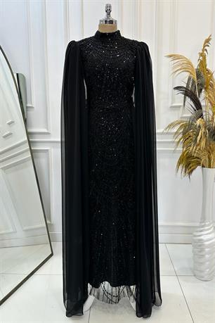 Devin Tesettür Abiye Siyah