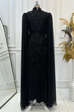 Devin Tesettür Abiye Siyah