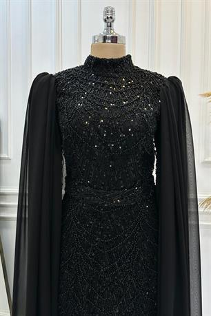 Devin Tesettür Abiye Siyah