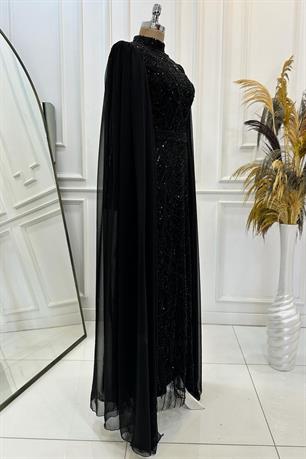 Devin Tesettür Abiye Siyah