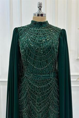 Devin Tesettür Abiye Zümrüt