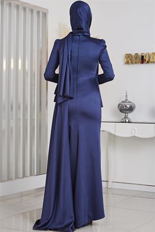 Dicle Tesettür Abiye Lacivert