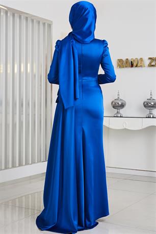 Dicle Tesettür Abiye Saks