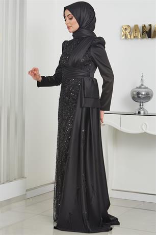 Dicle Tesettür Abiye Siyah