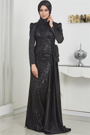 Dicle Tesettür Abiye Siyah