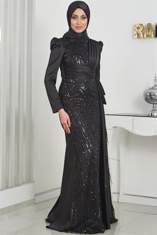 Dicle Tesettür Abiye Siyah