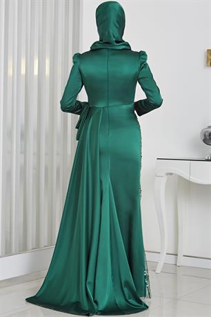 Dicle Tesettür Abiye Zümrüt