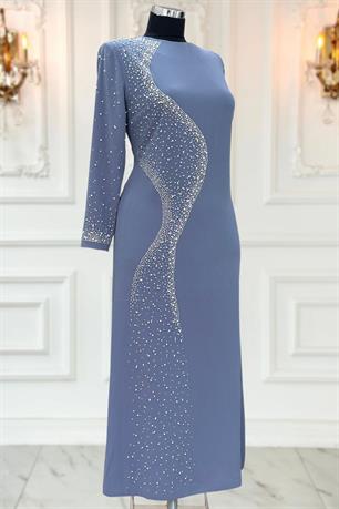 Didar Tesettür Abiye Gri