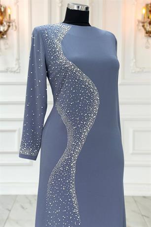 Didar Tesettür Abiye Gri