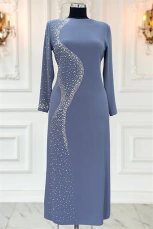 Didar Tesettür Abiye Gri