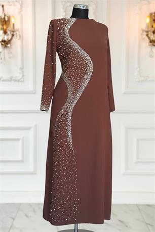 Didar Tesettür Abiye Kahve