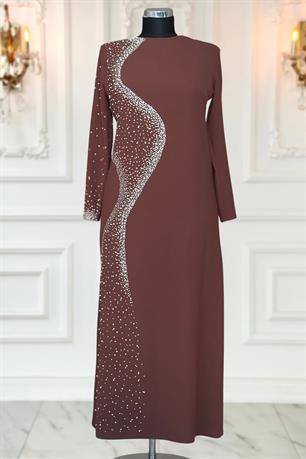 Didar Tesettür Abiye Kahve