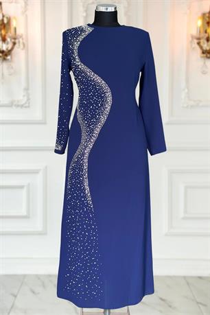 Didar Tesettür Abiye Lacivert