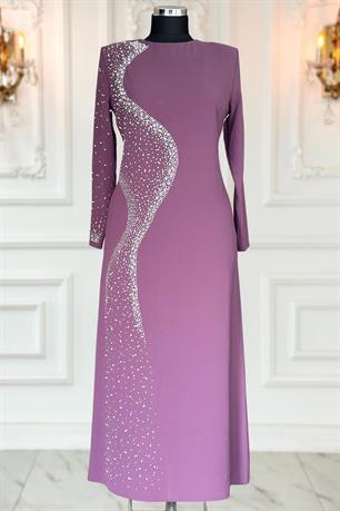 Didar Tesettür Abiye Lavanta