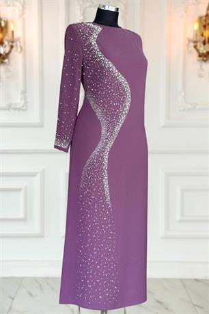 Didar Tesettür Abiye Lavanta