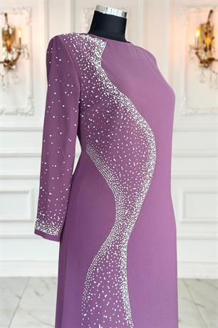 Didar Tesettür Abiye Lavanta