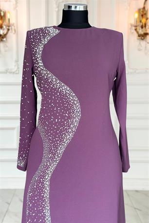 Didar Tesettür Abiye Lavanta