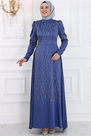 Didem Tesettür Abiye İndigo