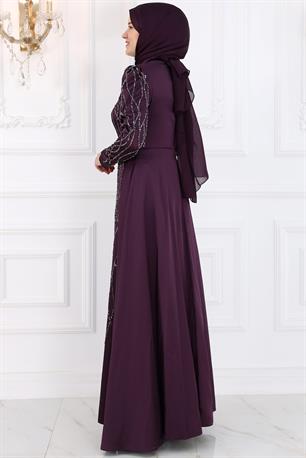 Didem Tesettür Abiye Mürdüm