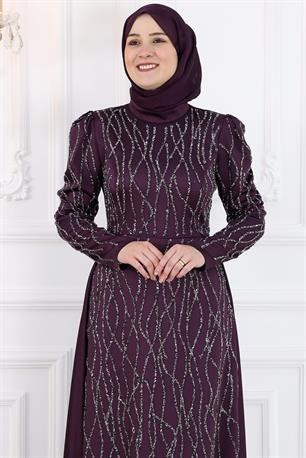 Didem Tesettür Abiye Mürdüm