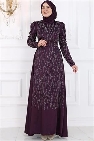 Didem Tesettür Abiye Mürdüm