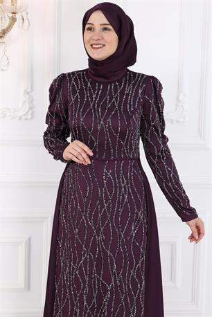 Didem Tesettür Abiye Mürdüm