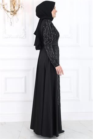 Didem Tesettür Abiye Siyah