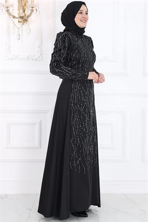 Didem Tesettür Abiye Siyah