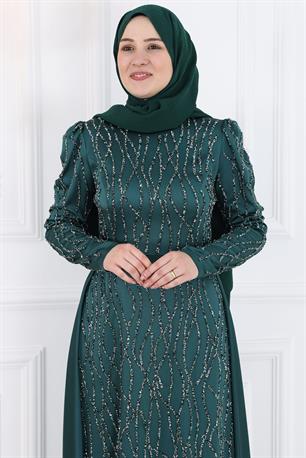 Didem Tesettür Abiye Zümrüt