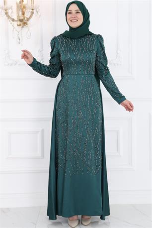 Didem Tesettür Abiye Zümrüt